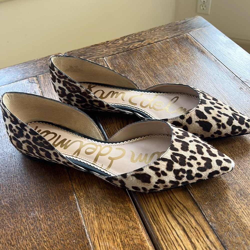 COPY - SAM EDELMAN ANIMAL PRINT COW HAIR FUR FLATS…SIZE 10.  So cute!!!!